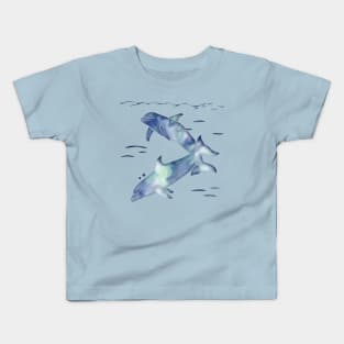 Blue Sea Dolphins Kids T-Shirt